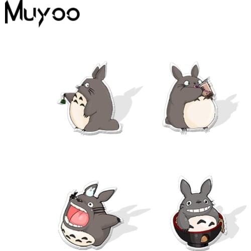 2021 New Arrival Kawaii Funny Totoro in the Bowl Epoxy Badge Handcraft Acrylic Lapel Pins