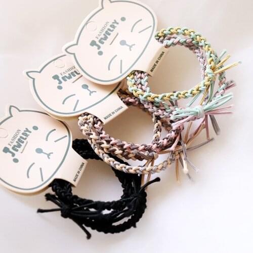 3pcs Korean New Head Rope for Women Two-color Twisted Hair Ties Girl High Elastic Hair Accessories