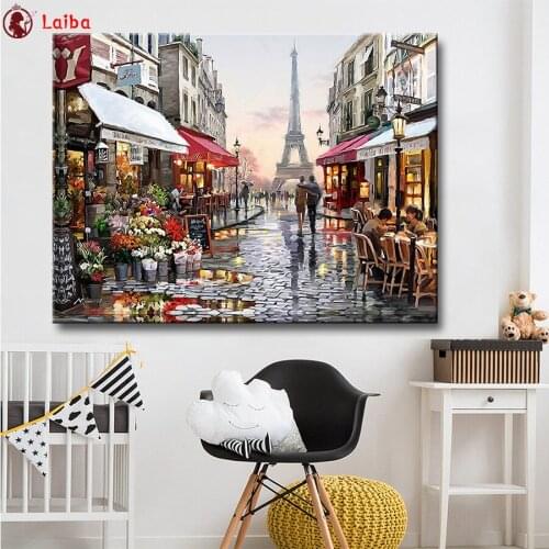 Diy Diamond Painting Abstract art, Paris streets Diamond Embroidery Full square round drilling 5d Diamond Mosaic kits
