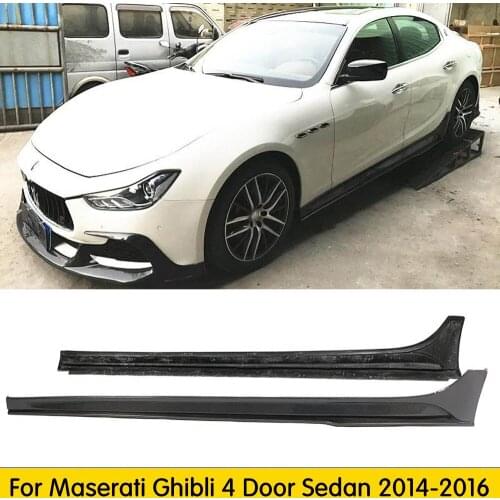 For Maserati Ghibli Sedan 4 Door Sedan 2014- 2019 Side Skirts Carbon Fiber Extensions Side Door Bumper Lip
