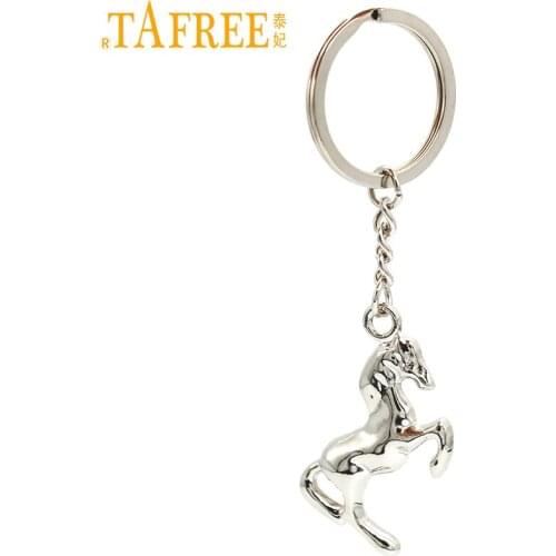TAFREE Horse Pendant Keychain Color Metal Car Keyholder chains fashion new Solid Charm Keyring mens gift Jewelry HS01