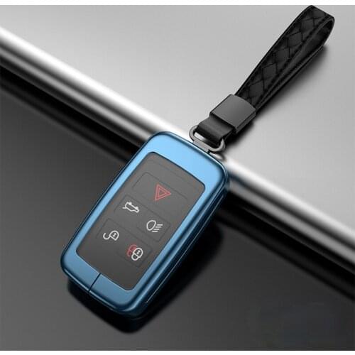 Car Key Case Cover Shell High-Grade Aluminum Alloy Leather Rope Applicable to 20 Land Rover Range Rover Jaguar XJ Aurora