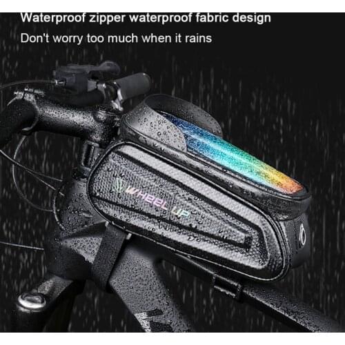 Cell Phone Holder with Top Tube Cycling Reflective Touchscreen Rainproof Bike Bag Bicycle Front Waterproof MTB Accessories