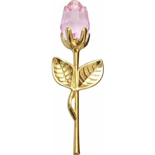 Crystal Glass Rose Flower Figurines Craft Wedding Valentines Day Gifts Souvenir Table Decoration Ornaments