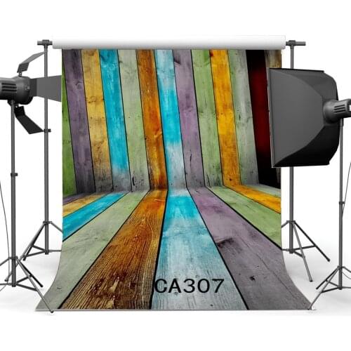 Photography Backdrops Multicolored Painted Stripe Wooden Floor Children Toddlers Portraits Photo Background
