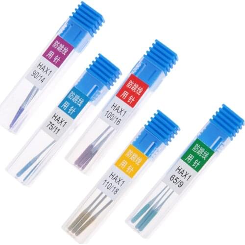 3pcs/1 box Sewing Machine Steel Needles Anti-jumping HAX1 9#/11#/14#/16#/18# Multifunctional 3.8cm Elastic Cloth Tool Hicello