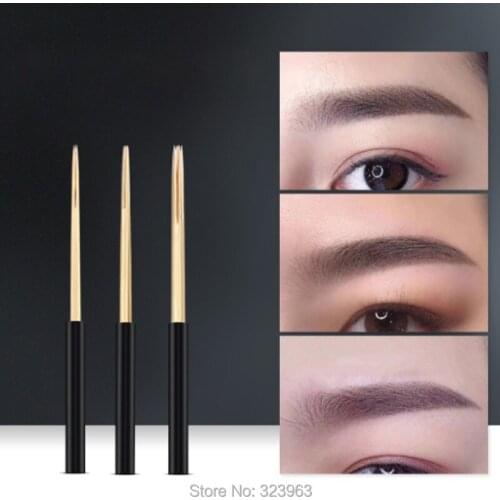 50pcs Round Golden Tattoo Needles 3RL 5RL for Permanent Makeup Eyebrow Lip Microblading Needles for Embroidery Lamina Manual Pen