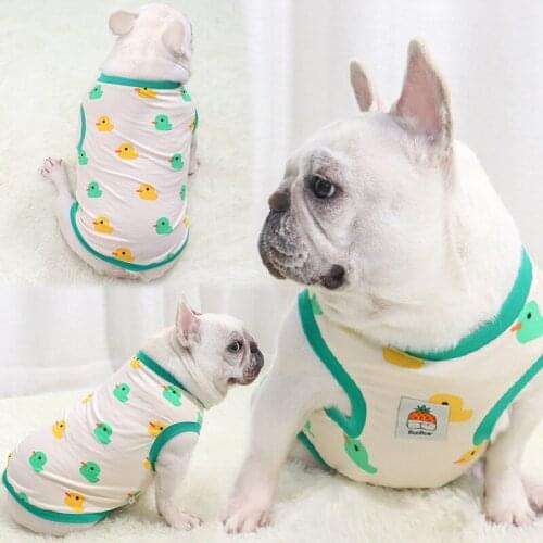 Summer Dog Clothes Vest Cute Cartoon Pet Clothing French Bulldog Costumes Outfit Poodle Schnauzer Corgi Pug Apparel Dropshipping