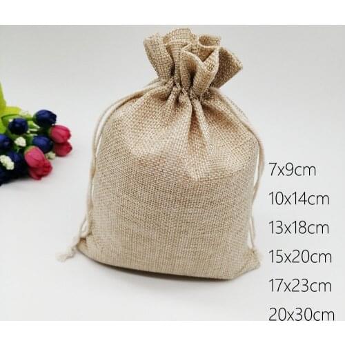 500pcs Jute Bags Gift Drawstring Pouch Gift Box Packaging Bags For Gift Linen Bags Jewelry Display Wedding Sack Burlap Bag Diy