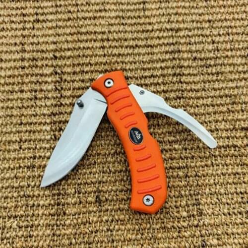 Outdoor multifunctional folding knife and hook two in one sharp blade anti slip aluminum handle camping survival EDC tool