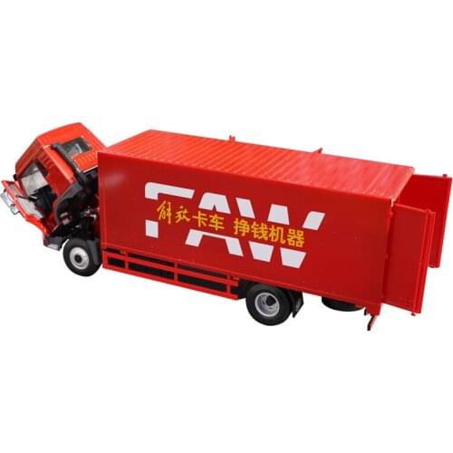 1/24 Alloy Die-casting Car Model FAW Jiefang Dragon V Container Truck People Collection Childrens Toys Gifts Family Display