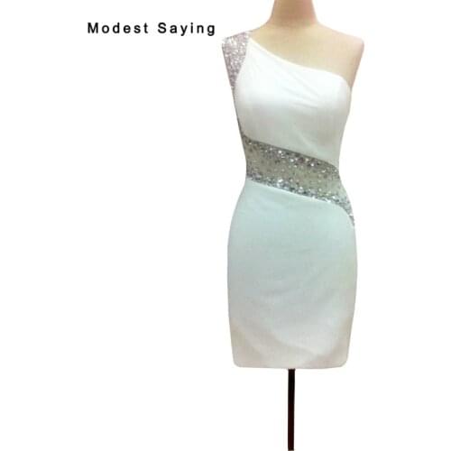 Modest Saying Womens One Shoulder Cocktail Dresses