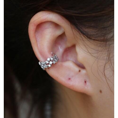 Fashion Sparkling Clip Earrings For Women minimal hot fashion elegant clear AAA CZ Cuff Earrrings Punk Jewelry delicate cute ear