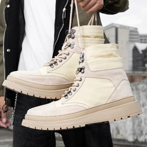 Mens flat 2020 Sneaker boots man shoe high leather sneakers mens hightop High sports ocio tenis fashion casual men shoes top