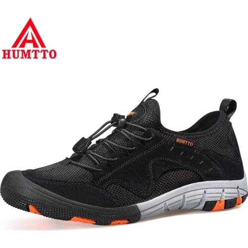HUMTTO Breathable Non-slip Camping Mens Shoes Mountain Hunting Hiking Shoes Men Outdoor Climbing Trekking Leather Water Sneakers