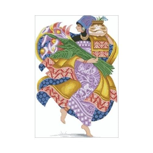 Pinn-Summer Dance Needlework,For Embroidery,DIY 14CT Unprinted Arts Cross stitch kits Set Cross-Stitching Home Decor
