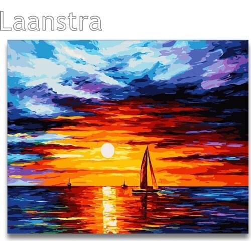 Landscape Diy Painting By Numbers Kit Modern Wall Art Picture By Numbers Acrylic Canvas Painting for Home Decor