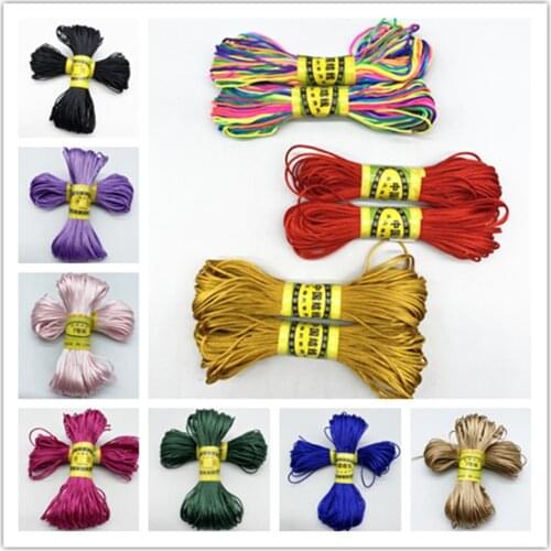 New 20yards/lot 1.5mm Chinese Knot Line Cord Silk Satin Cord Nylon Cord DIY String Necklace Bracelets Cord