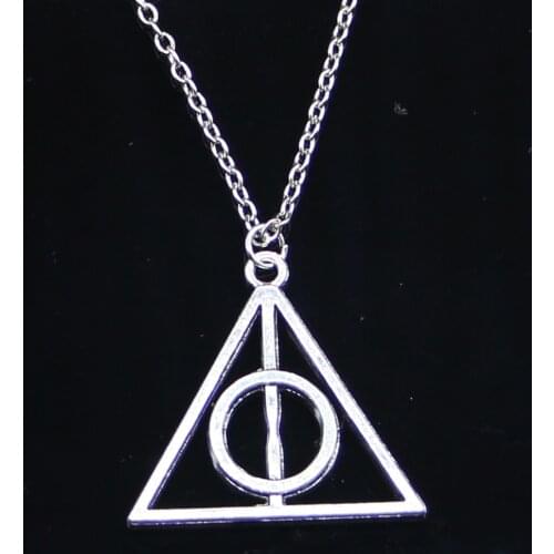 New Fashion Necklace 32mm deathly hallows Pendants Short Long Women Men Colar Gift Jewelry Choker