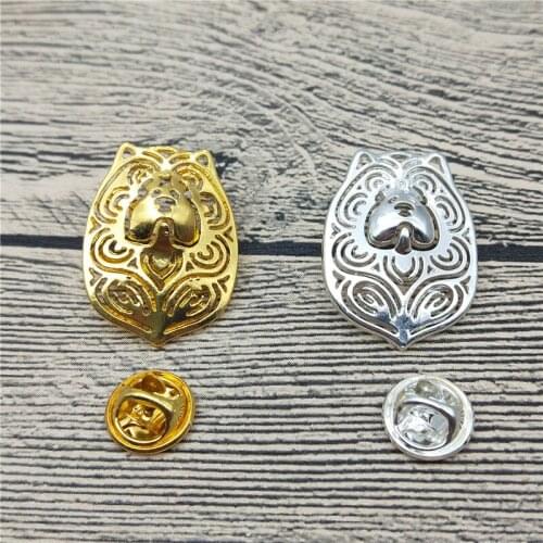 New Chow Chow Brooches and Pins Trendy Animal Metal Suit Brooches Men Fashion Pet Jewellery