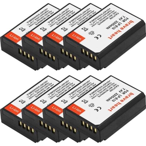 Wholesale 8pcs bateria LP-E10 LP E10 LPE10 Camera Batteries for Canon EOS 1100D 1200D 1300D Kiss X50 X70 X80 Rebel T3 T5 T6 L10