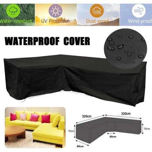 Outdoor Sofa Dustproof Covers Garden Furniture L Shape Sofa Cover Waterproof UV Mildew Resistant Cover 320x320cm