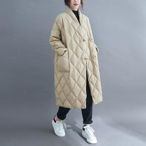 Parkas Padded Outerwear Female New 2021 Autumn Winter Women Long Jacket Plus Size Quilted Warm Lady Lightweight Coat Oversize