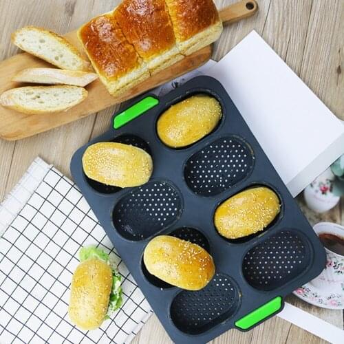 8 Holes Silicone Cake Mold Baguette Baking Pan Mould Bread Mold DIY Mold Mousse Cake Chocolate Soap Mould Baking Tools