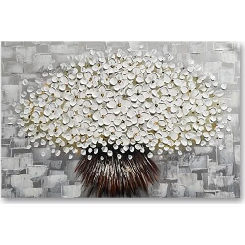 Modern Palette Knife Flower Art Heavy Texture 3D Thick Abstract Flowers Oil Painting Unframed Wall Decor Artwork Home Showpiece