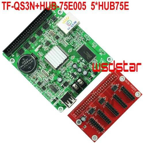 TF-QS3N+HUB-75E005 5*HUB75 1/32 Scan USB+Ethernet LED screen controller 320*64 160*128 Full color asynchronous LED control card