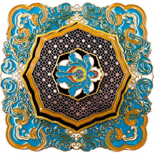 Tibet Style Enamel bluing Metal Blue Brass Copper Coils incense Zinc Alloy Censer Thurible burner Coil Incense burner Incensory