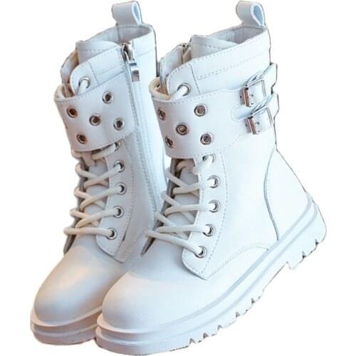 2020 new British style cotton boots girls Martin boots microfiber childrens short boots PU Leather Waterproof Martin Boots Kids