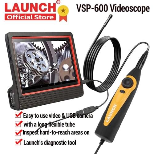 LAUNCH X431 VSP600 Camera Videoscope HD IP67 2M Cable 6 adjustable LED lights Mirco USB Type-C Borescope Video Inspection