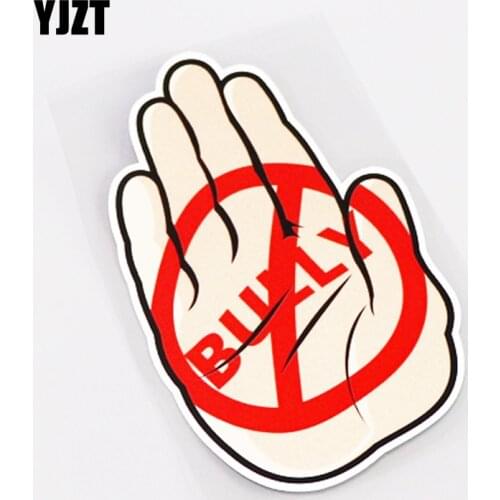 YJZT 8CM*14CM Cartoon Fun Prohibit Bully Car-styling PVC Car Sticker Decal Accessories 13-0719