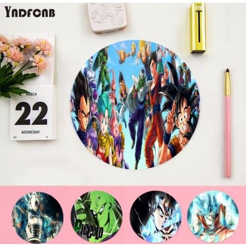 YNDFCNB In Stocked Goku Gaming round Mouse Pad Computer Mats Anti-Slip Laptop PC Mice Pad Mat gaming Mousepad