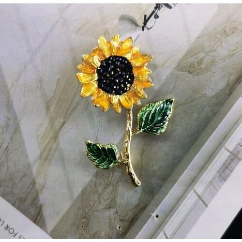 South Korea lovely joker plants flower corsage alloy the sunflower brooch coloured enamel glaze flower pin accessories