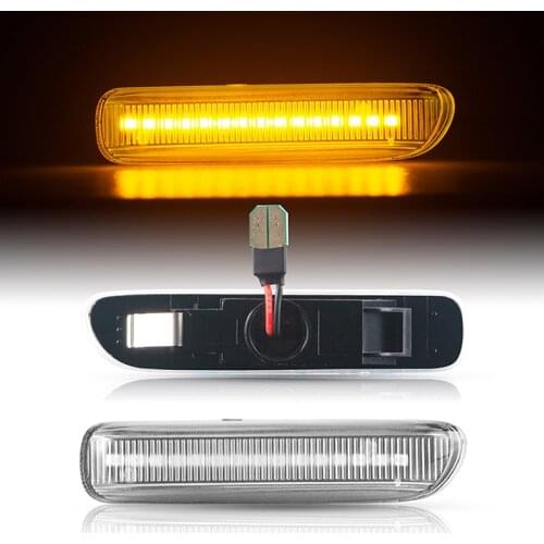 2 Pcs Dynamic Amber LED 12V Turn Signal Sequential Blinker Indicator Lights For BMW 3 Series E46 1998-2001