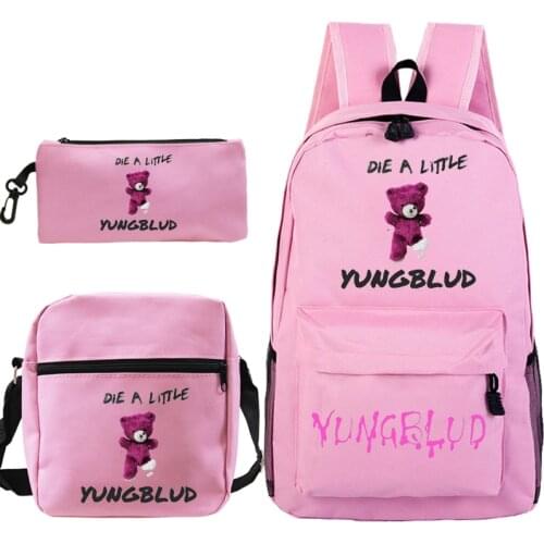 3Pcs/set Women School Backpack Yungblud Print Schoolbag for Teenage Girl Student Book Bag Lady Travel Casual Bagpack Shouder Bag