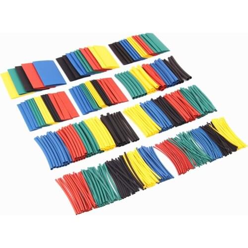 410Pcs 5 Color 10Size Multicolor Heat Shrink Tubing 2:1 Assorted Polyolefin Heat Shrink Tubing Tube Cable Sleeves Wrap Wire Set