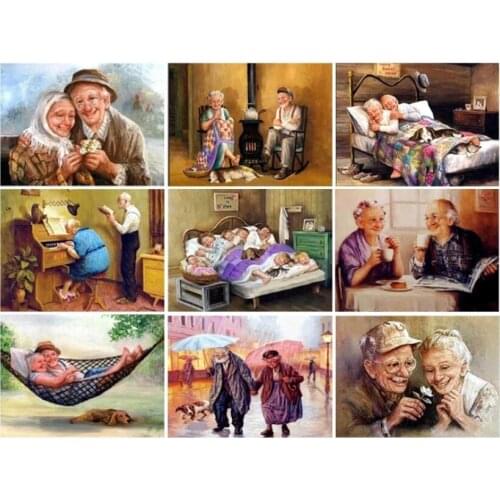 Diamond Embroidery The Old Sweet Man Woman Diamand Painting Complet Daimond Mosaic Hobby Rhinestone Picture Wall Sticker Decor