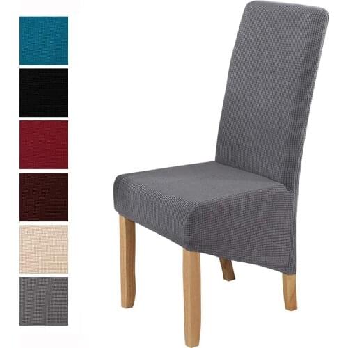 Large Thick High Back Chair Cover Stretch Polar Fleece Chair Slipcover for Dining Room Kitchen Banquet Party Home Decor