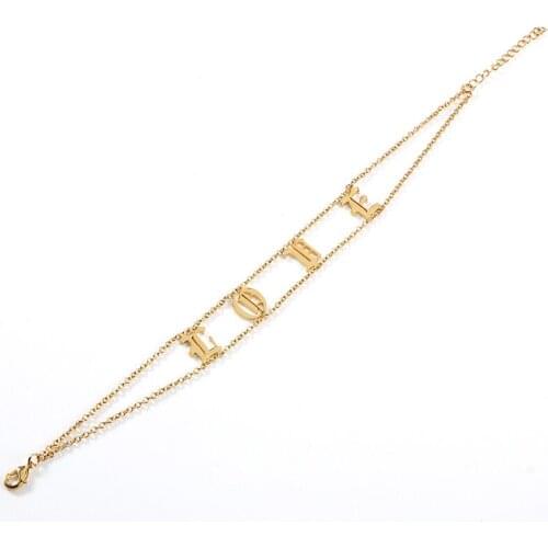 3UMeter Old English Name 8mm Letters Bracelet Personalize Gold Bracelet Best Friend Dainty Jewelry for women fashion