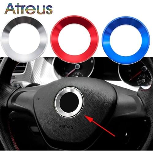 Car Steering Wheel Cover Ring Aluminium Stickers For Volkswagen Polo VW Golf 7 6 MK7 Jetta MK6 MK5 Passat B7 B8 CC TIGUAN TROC