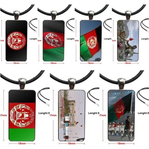 For Women Men Party Fashion Necklace Handmade Rectangle Shape Choker Necklace Jewelry Multi Designs New Afghan Afghanistan Flag