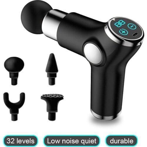 Mini Electric Massage Gun Back Neck Body to Lose Weight Exercising Fitness Pain Relief Muscle Relax Massager Machine LCD Display