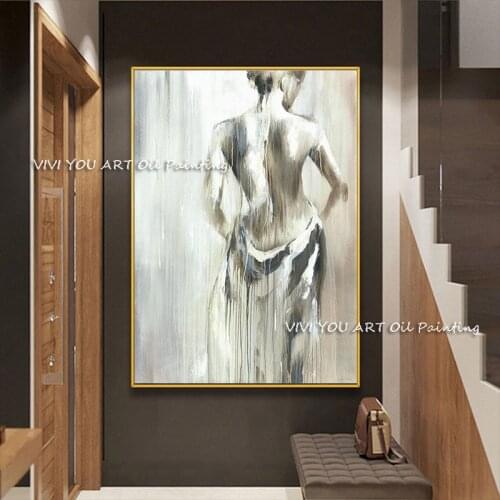 Top Artist Handmade Classic Artist Black White Abstract Oil Painting on Canvas Cuadros Art Wall Pictures For Living Room Cuadros