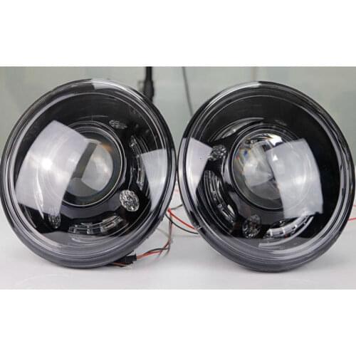Customized 2007-2017 Jeep Wrangler headlights changed to bifocal lens xenon ballast angel eye led assembly