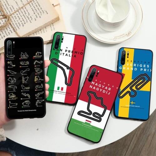 F1 Classic Circuit Phone Case For Huawei P20 P30 P40 lite Pro P Smart 2019 Mate 10 20 Lite Pro Nova 5t