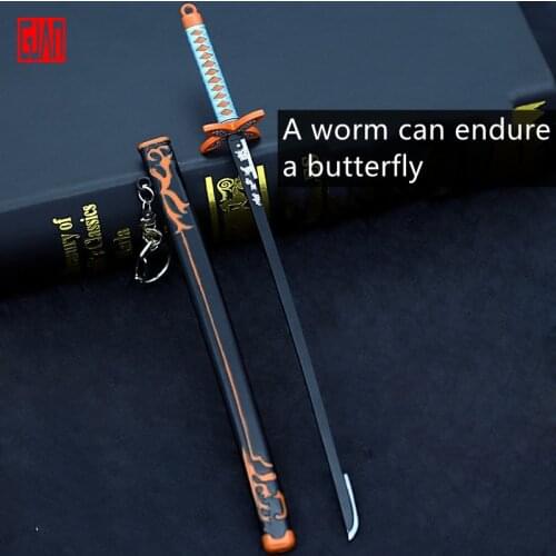 Ghost Killing Blade Worm Column Endures The Wheel Knife Alloy Weapon Model Animation Sheath Knife 22cm M Alloy material