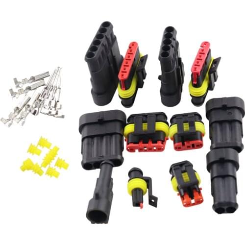 5 sets Kit 1P 2P 3P 4P 5P AMP 1.5 male and female Plug Automotive waterproof connectors Xenon lamp lamp connector for car